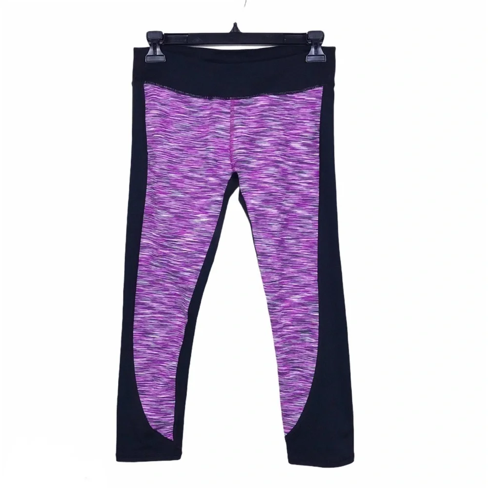 Fabletics Black Stripe Sydney Cropped Leggings XS